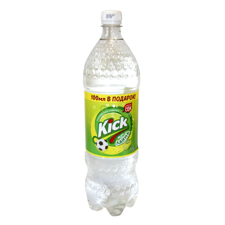 Kick carbonated water Lime 1.35l contains juice