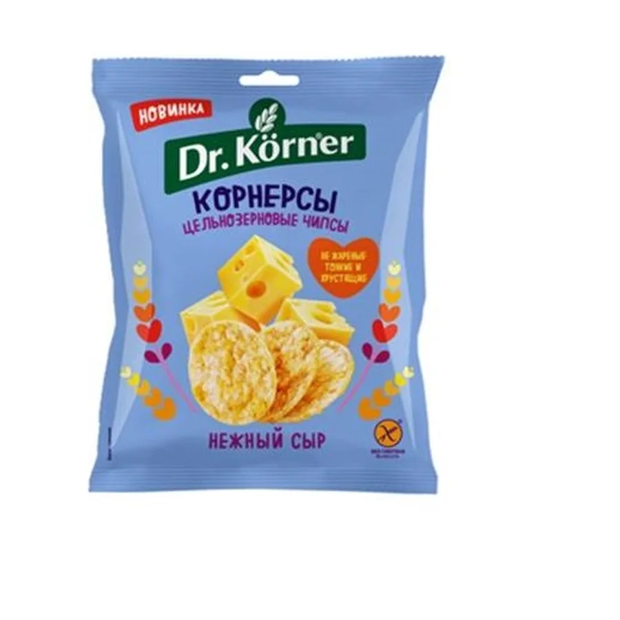 Wholegrain corn-rice chips with cheese