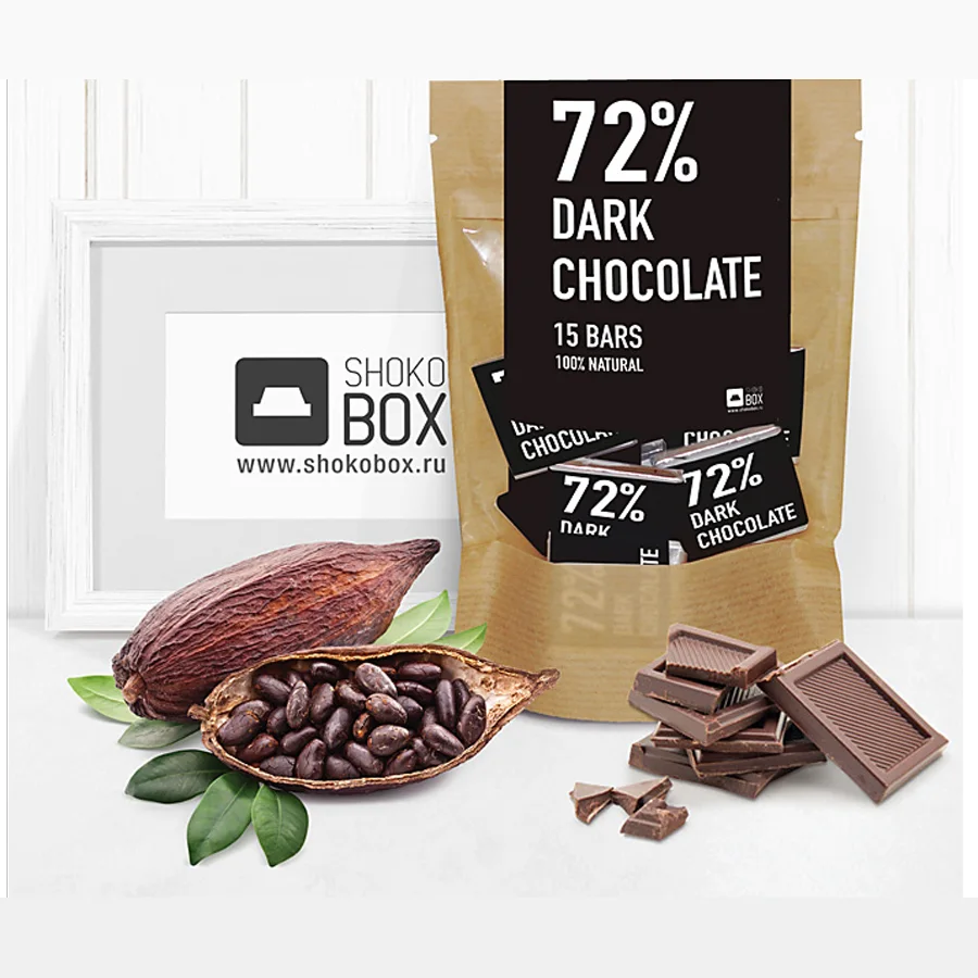 Bitter chocolate in kraft package