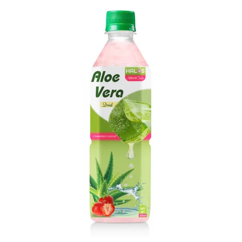 Halos/OEM Aloe Vera Drink With Strawberry Flavor in 500ml Bottle