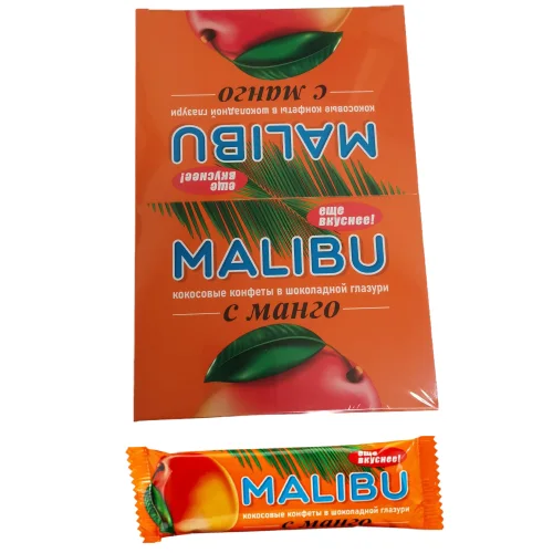 MALIBU coconut candies with mango in chocolate glaze 50g/120pcs