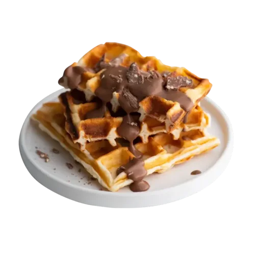 Waffles Curd with chocolate mousse