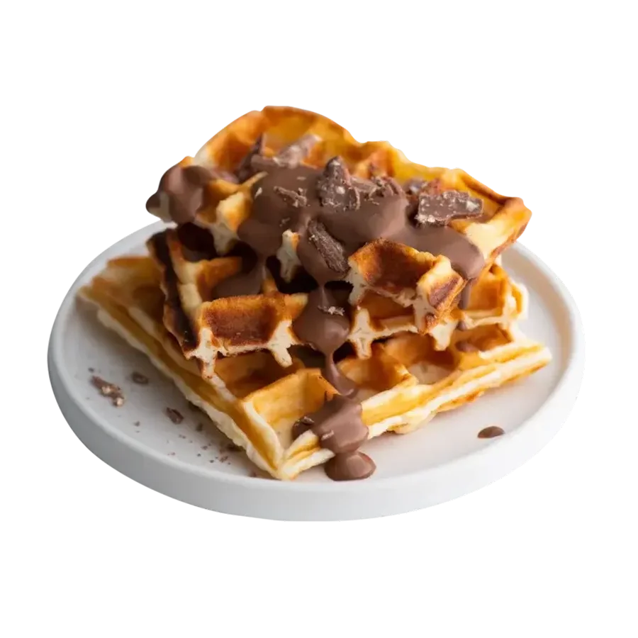 Waffles Curd with chocolate mousse