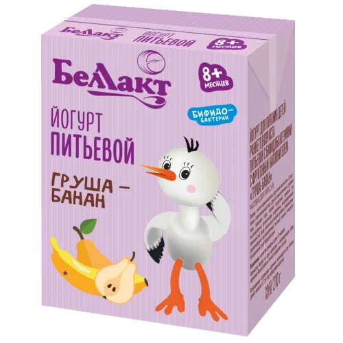 Yogurt for children "Bellact" drinking with bifidobacteria "Pear - banana" 2.6% TBA 210 g