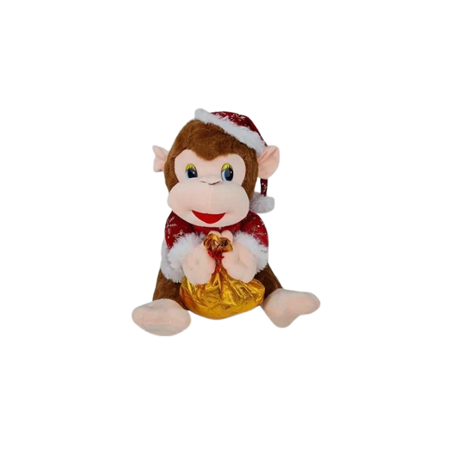 Stuffed toy Monkey Santa 35x45 cm