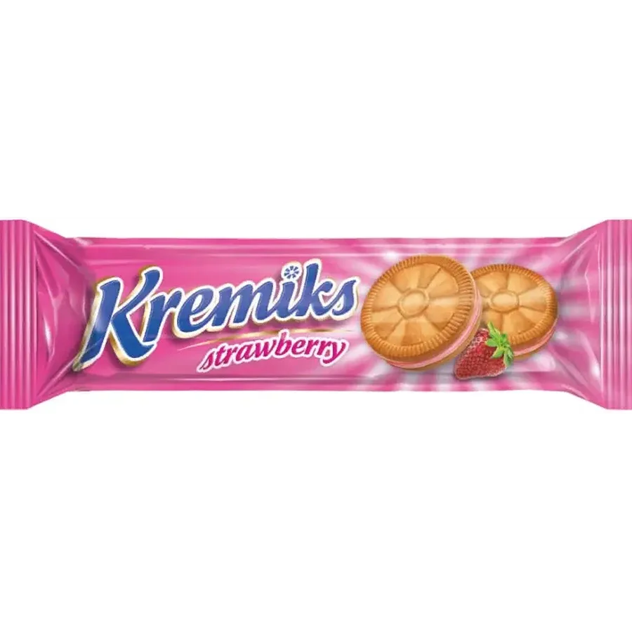 Kremiks cookies with strawberry filling