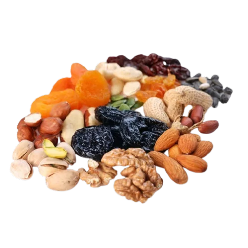 Dried fruits, nuts, dried vegetables
