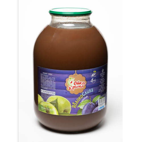 Apple-plum juice with pulp