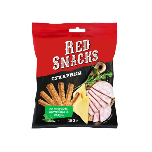 Сухарики Red Snacks Ветчина и сыр, 150г
