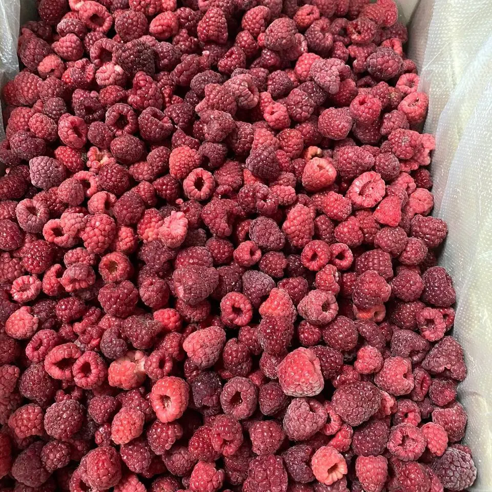 Whole frozen raspberries