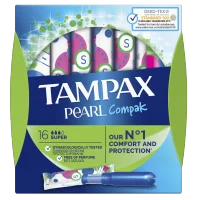 TAMPAX Compak Pearl Женские гигиенические тампоны с аппликатором Super Duo 16шт