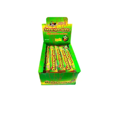 Chewing candy with stuffing with watermelon flavor electric shock