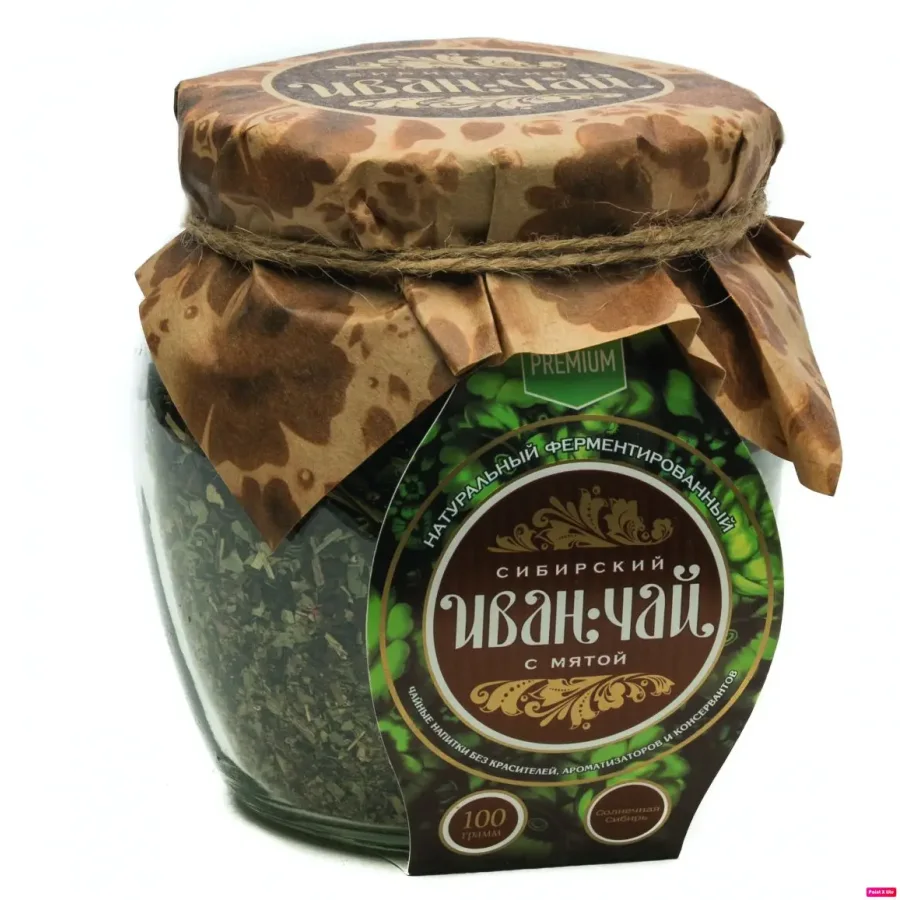 Сибирский Иван-чай, с «Мятой», стеклянная банка, 100гр