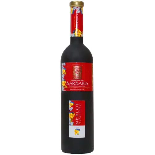Table wine semisweet red Merlot. Trademark "Barbaris" 11.5% 0.75