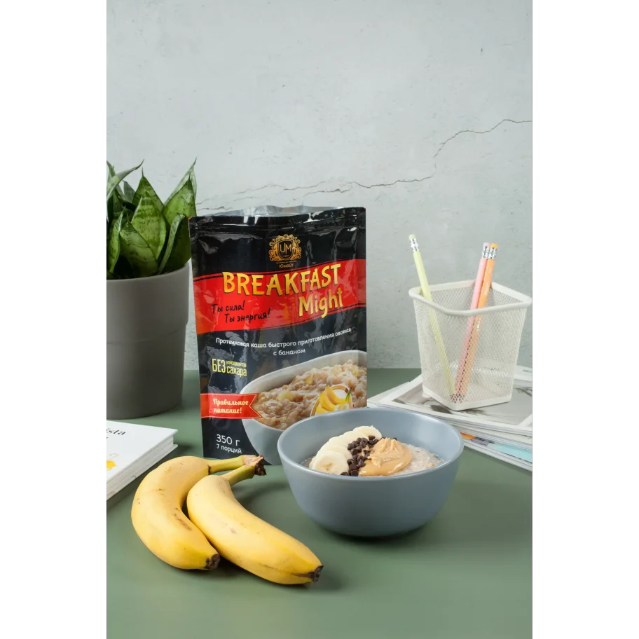 Instant oatmeal protein porridge "Breakfast Might" with banana, 350g