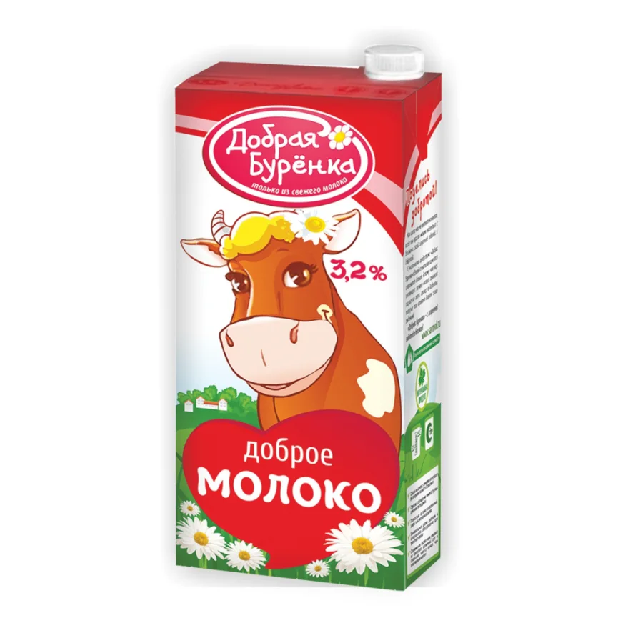 Milk Good Burenka Ultra-Pasteurized 3.2%, 950g, Tba
