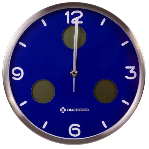 Wall clock Bresser Mytime Io NX Thermo / Hygro, 30 cm, blue