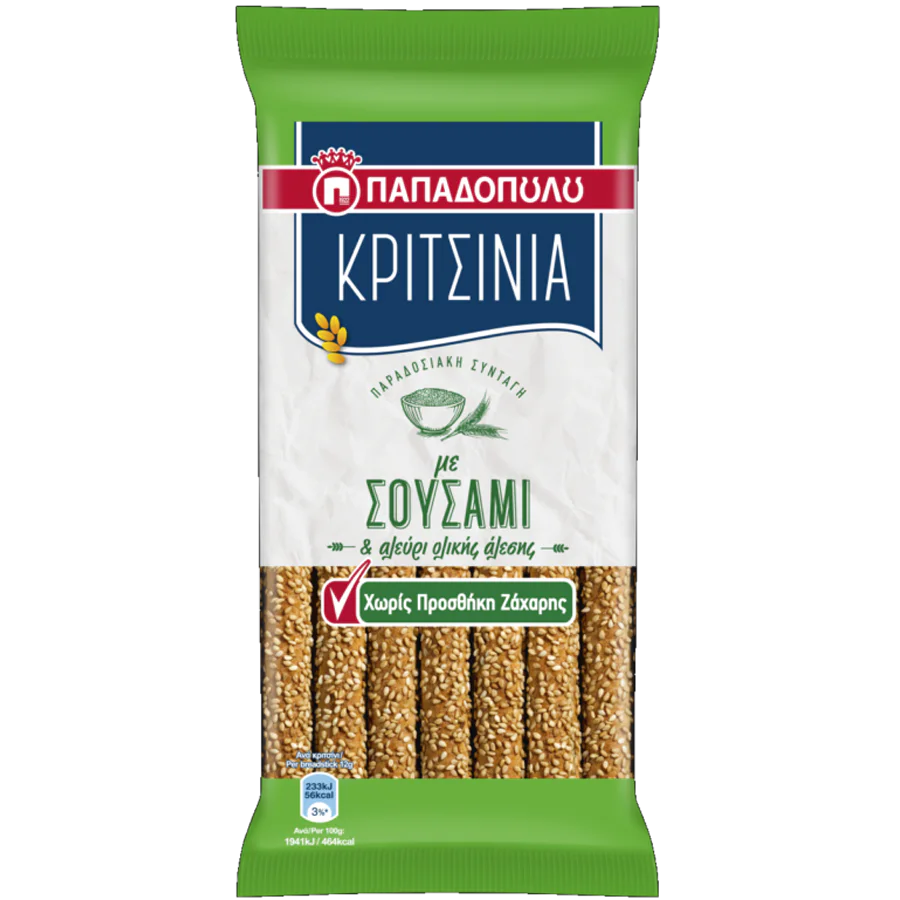 Палочки хлебные с кунжутом без сахара  KRISPIES 170 г