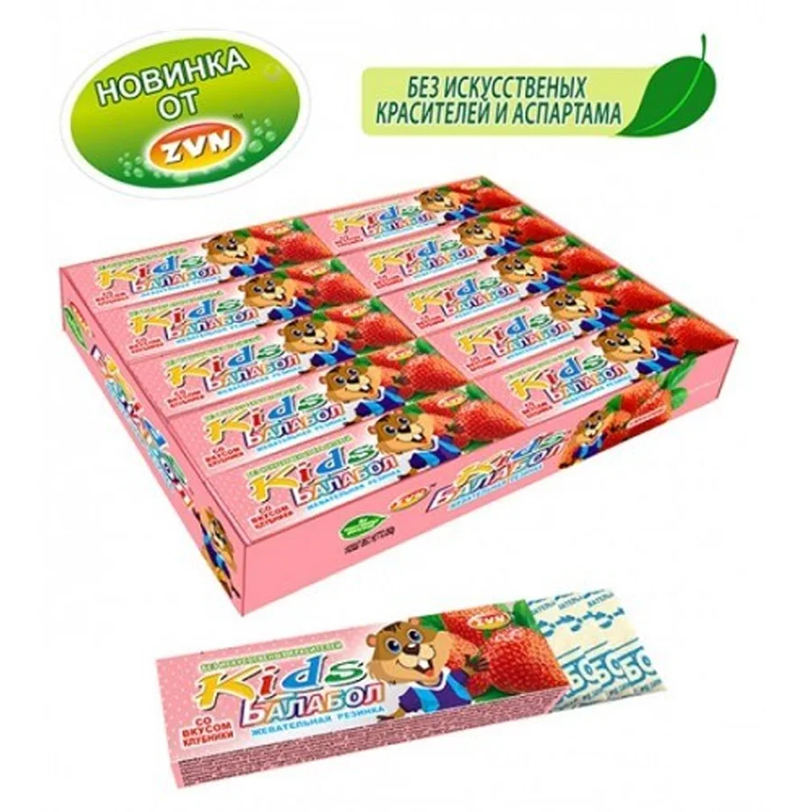 Chewing gum "Balabab Kids" with strawberry taste