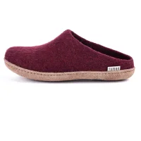 Solid-rolled felt slippers with a low back