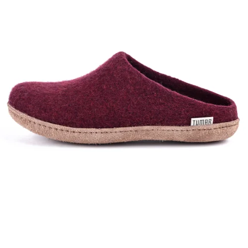 Solid-rolled felt slippers with a low back