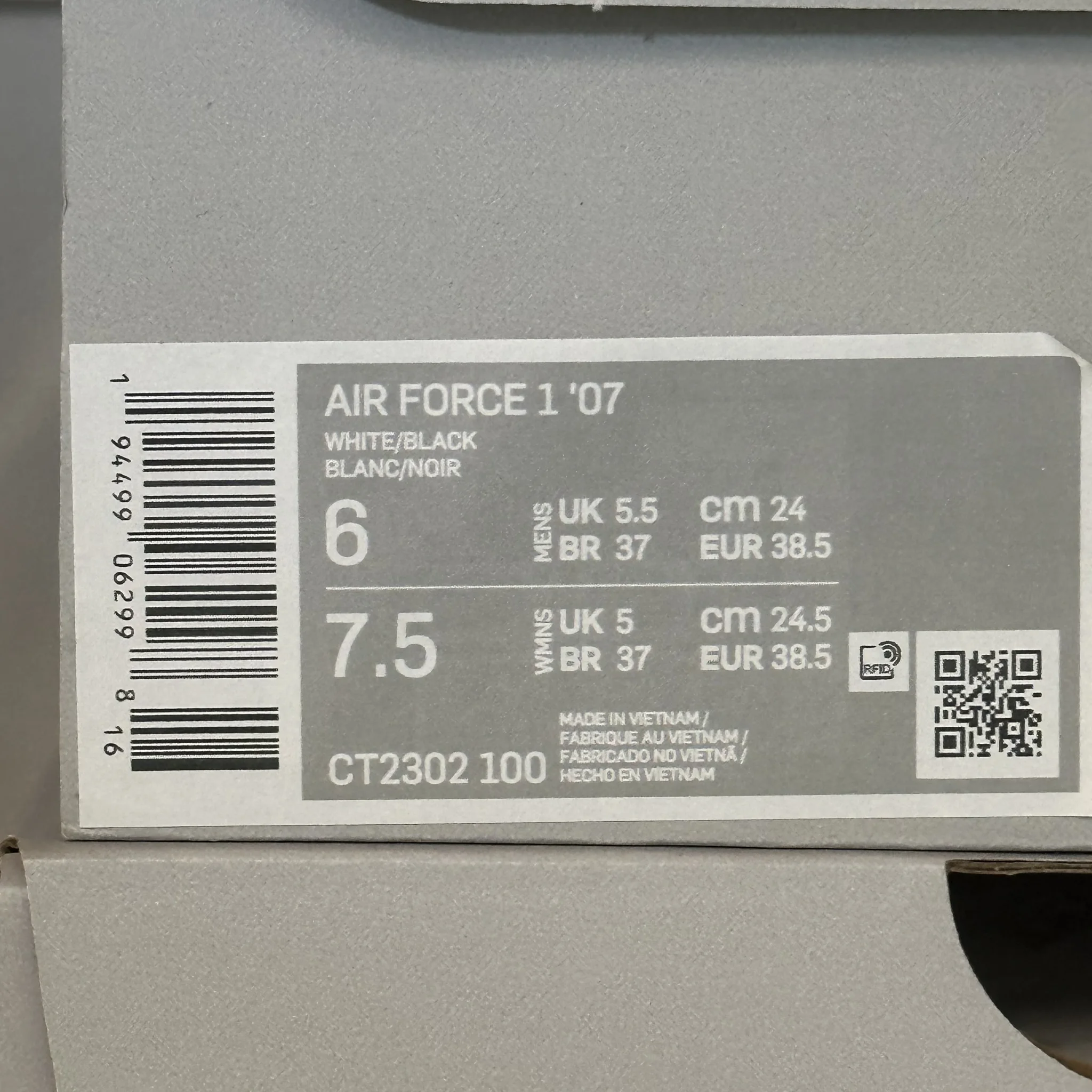 Nike Air Force 1 - CT2302-100 - White/Black