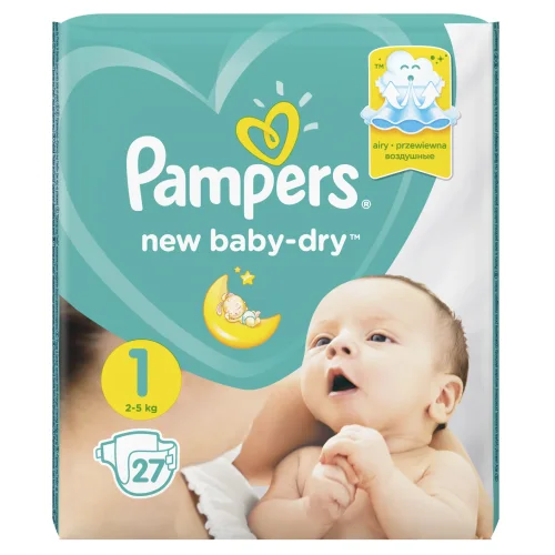 Diapers Pampers New Baby-Dry 2-5 kg, size 1, 27 pcs.