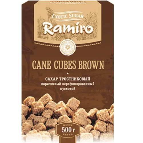 Сахар тростниковый  коричневый кусковой нерафинированный Ramiro 