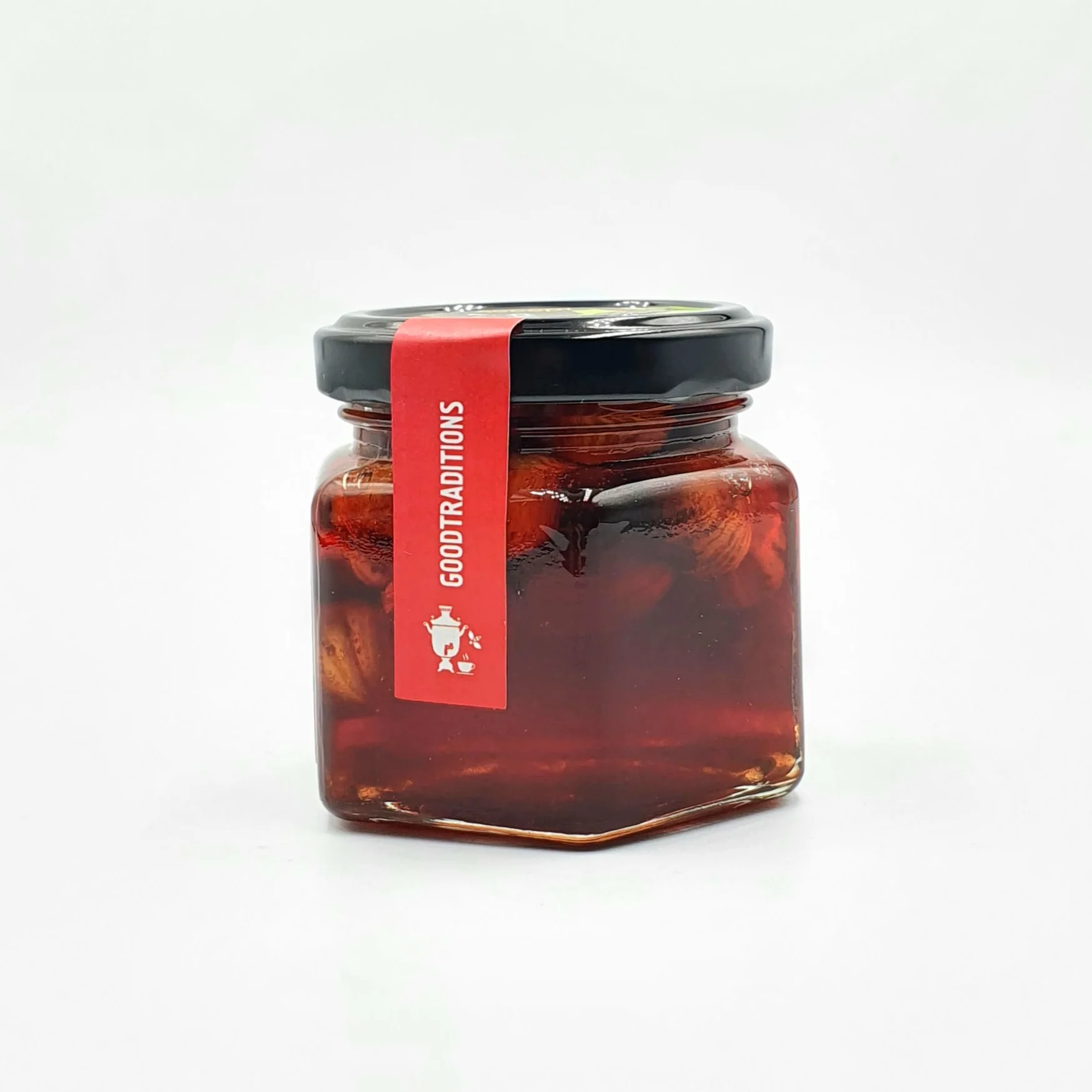 Hazelnuts in strawberry syrup, 150g