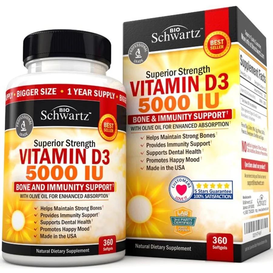 BioSchwartz Superior Vitamin D3 5000 IU 360 capsules — wholesale from importer
