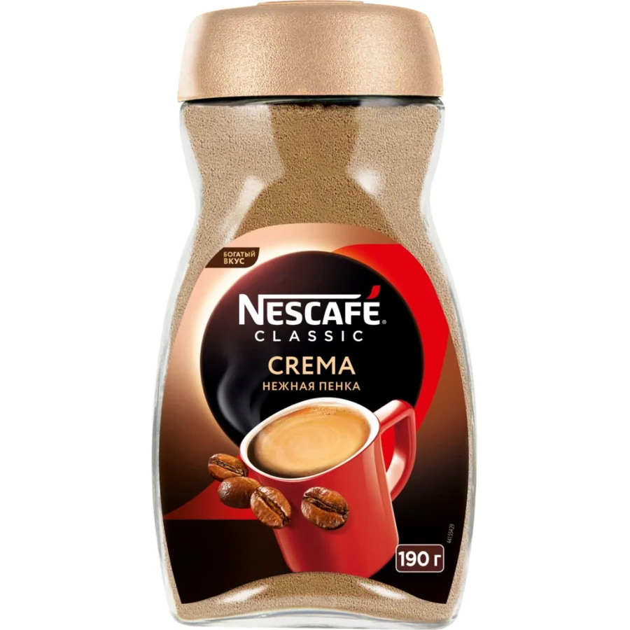 Кофе растворимый Nescafe Classic Crema Порошкообразный, 190г, с/б