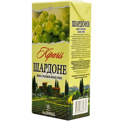 Dry white table wine "Chardonnay" series Cypress 12% 1,0