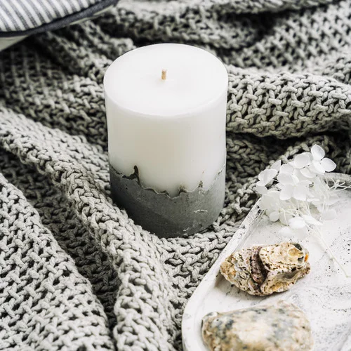Concrete candle without decor and fragrance