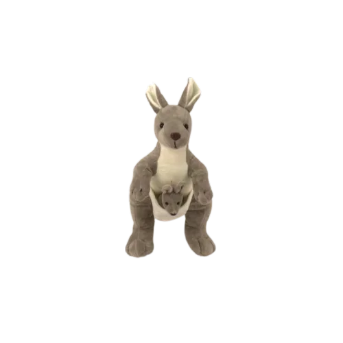 A soft Kangaroo toy with a baby 24 cm