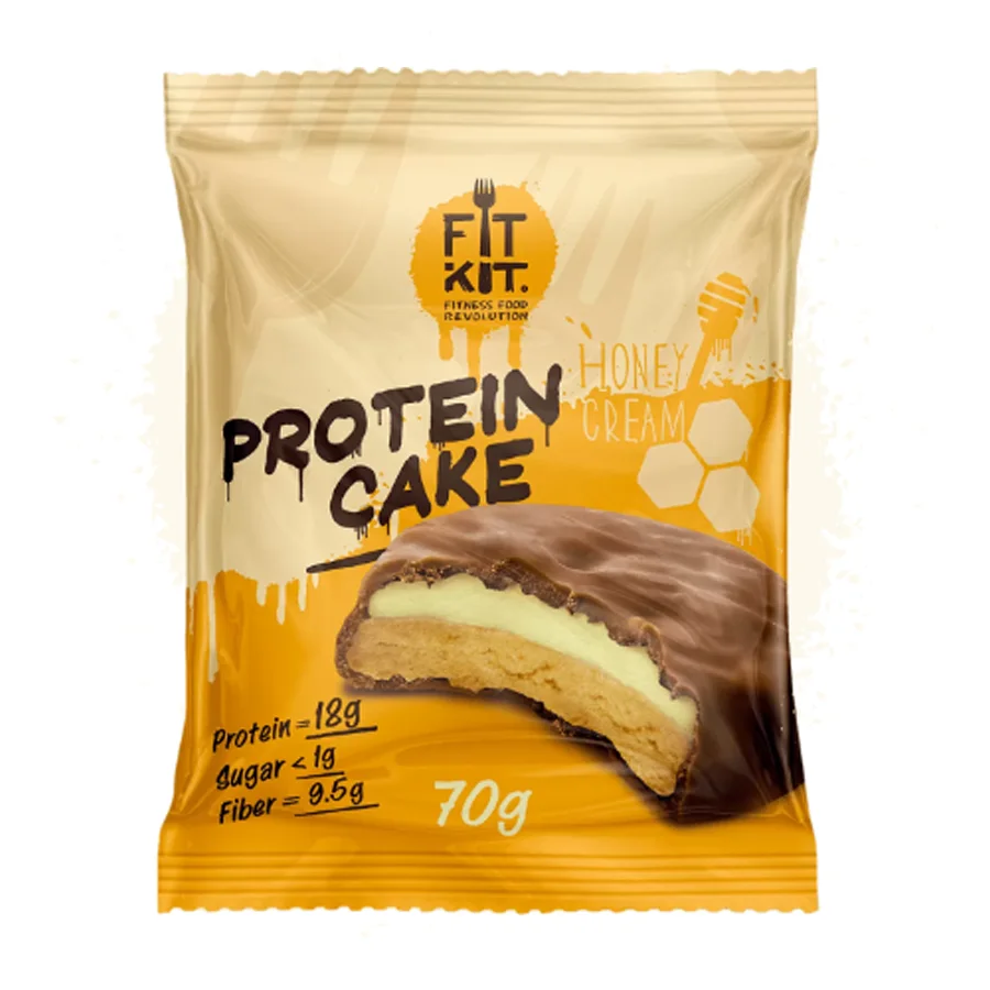 FIT KIT Protein Cake, Dessert 70 gr., honey cream