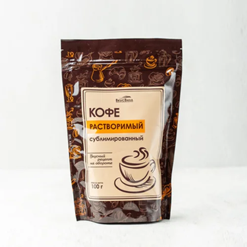 Natural instant freeze-dried coffee