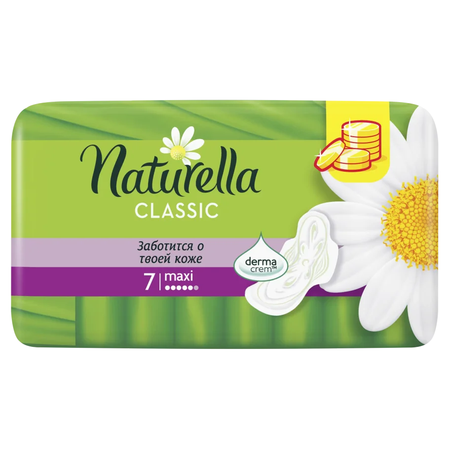 Naturella Classic Maxi Chamomile Hygienic Gaskets, Softness, Comfort, Daily Superphone Protection 7 pcs.