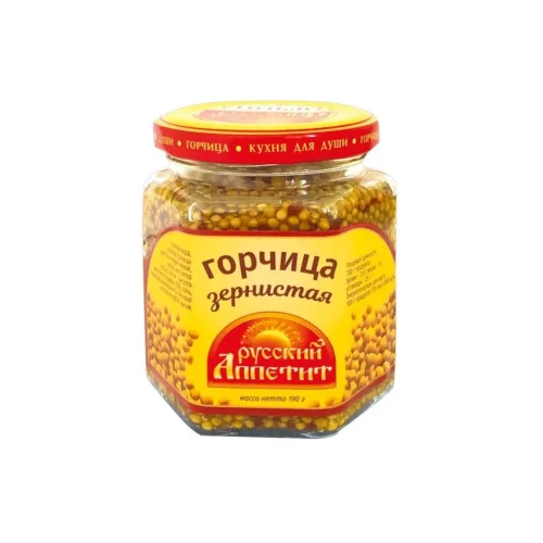 Mustard Russian appetite Grainy sharp, 190g, s/b