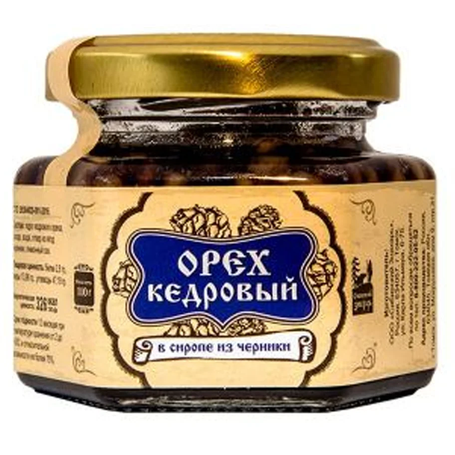 Ядро кедрового ореха в сиропе из растения/ягоды в ассортименте 110г/ Сибирский Знахарь