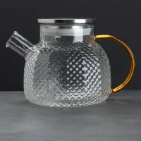 Glass Amaranth teapot, 48 pcs