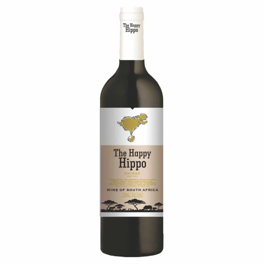 Вино защищенного наименования места происхождения красное региона Вестерн Кейп Хэппи Хиппо Шираз сухое 12,5% 0,75