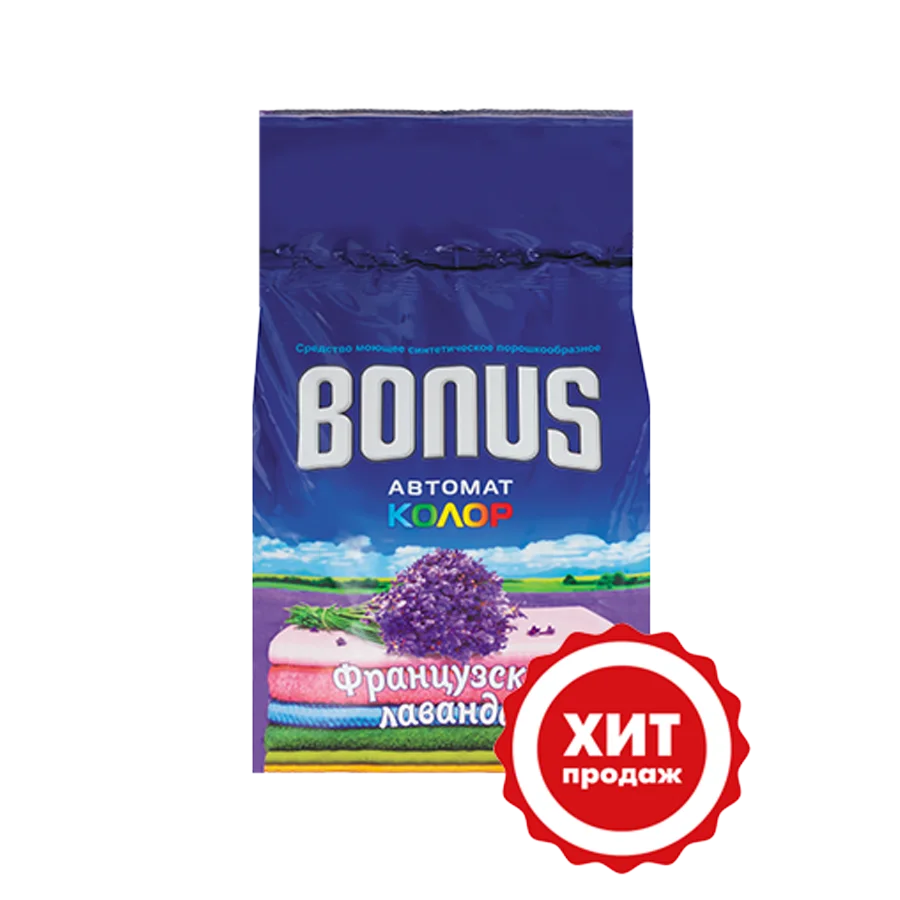 Washing powder "BONUS Automatic Color" with the smell of "French lavender", pack. 3 kg