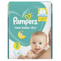 Подгузники Pampers New Baby-Dry 4–8 кг, размер 2, 17 шт.