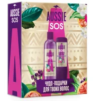 Gift Set Aussie Shampoo SOS 290ml + Aussie Tool intensive. Three Minute Miracle SOS 225ml