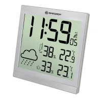 Weather Station (Wall Clock) Bresser Temeotrend JC LCD with Radio Control