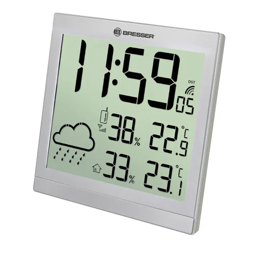 Weather Station (Wall Clock) Bresser Temeotrend JC LCD with Radio Control