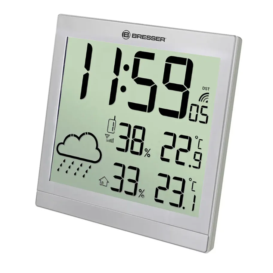 Weather Station (Wall Clock) Bresser Temeotrend JC LCD with Radio Control