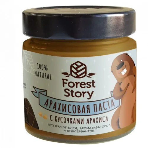 Peanut paste with peanut slices / Forest Story / 180 g