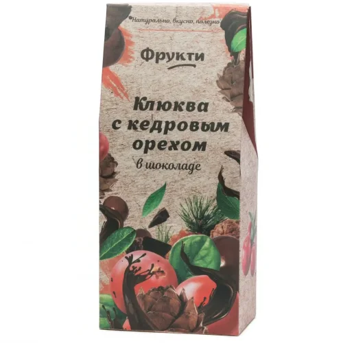Fruit "Cranberries with pine nuts" in chocolate, 120g