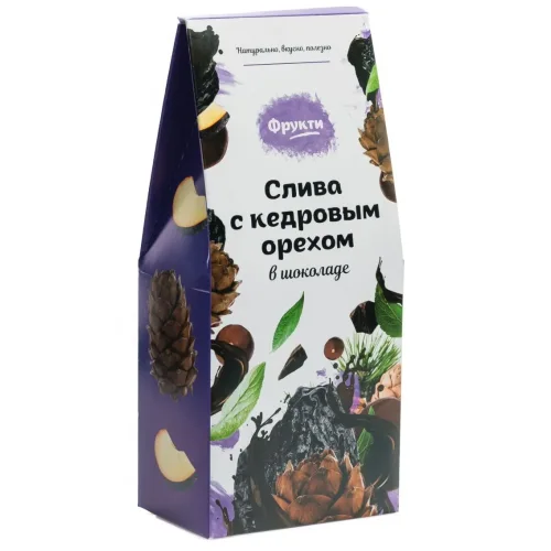 Fruit "Plum with pine nuts" in chocolate, 120g